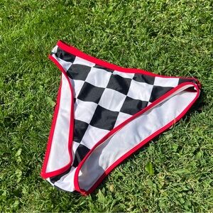High Waisted Checker Bikini Bottoms